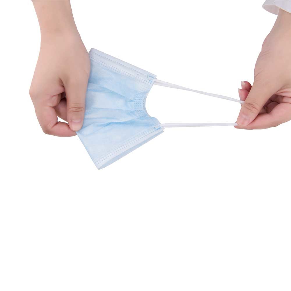 510k Non Woven Face Mask Earloop 3 Ply Blue Adult Class II ASTMF2100 Level 1