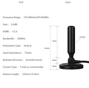 Quality Private Mold Dual Frequency Rubber Indoor Digital Satellite Automobile TV Antenna wholesale