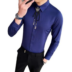 Quality 5000 Men's Formal Shirts in Casual Slim Cotton Long-Sleeved Design for Customization wholesale