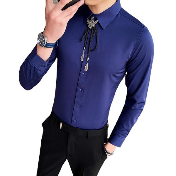 5000 Men's Formal Shirts in Casual Slim Cotton Long-Sleeved Design for