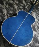 43 inch J200 series blue water ghost glossy paint abalone inlaid acoustic guitar