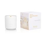 Frosted White Glass Scented Jar Candle With Metal Gold Lid For Luxury Gift Set
