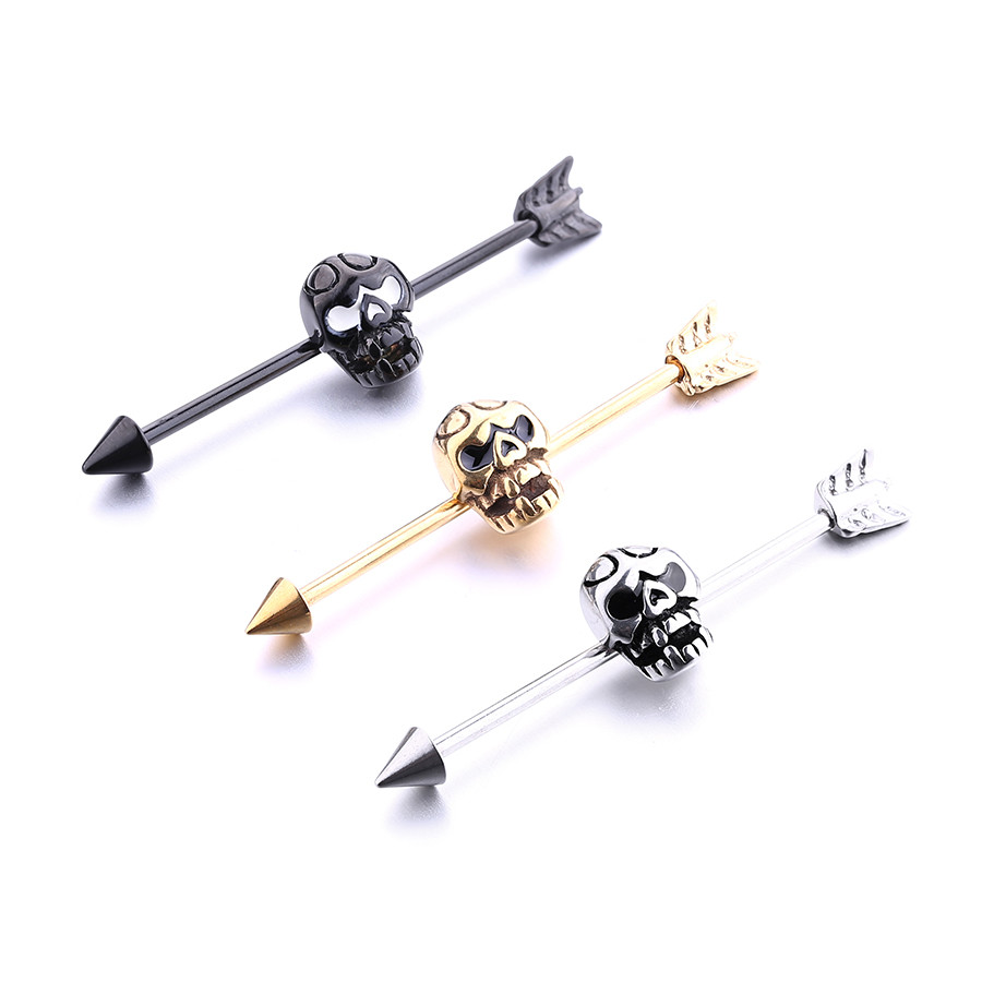 Hot Sale Skull Industrial Piercing Industrial Barbell Body Piercing Jewelry