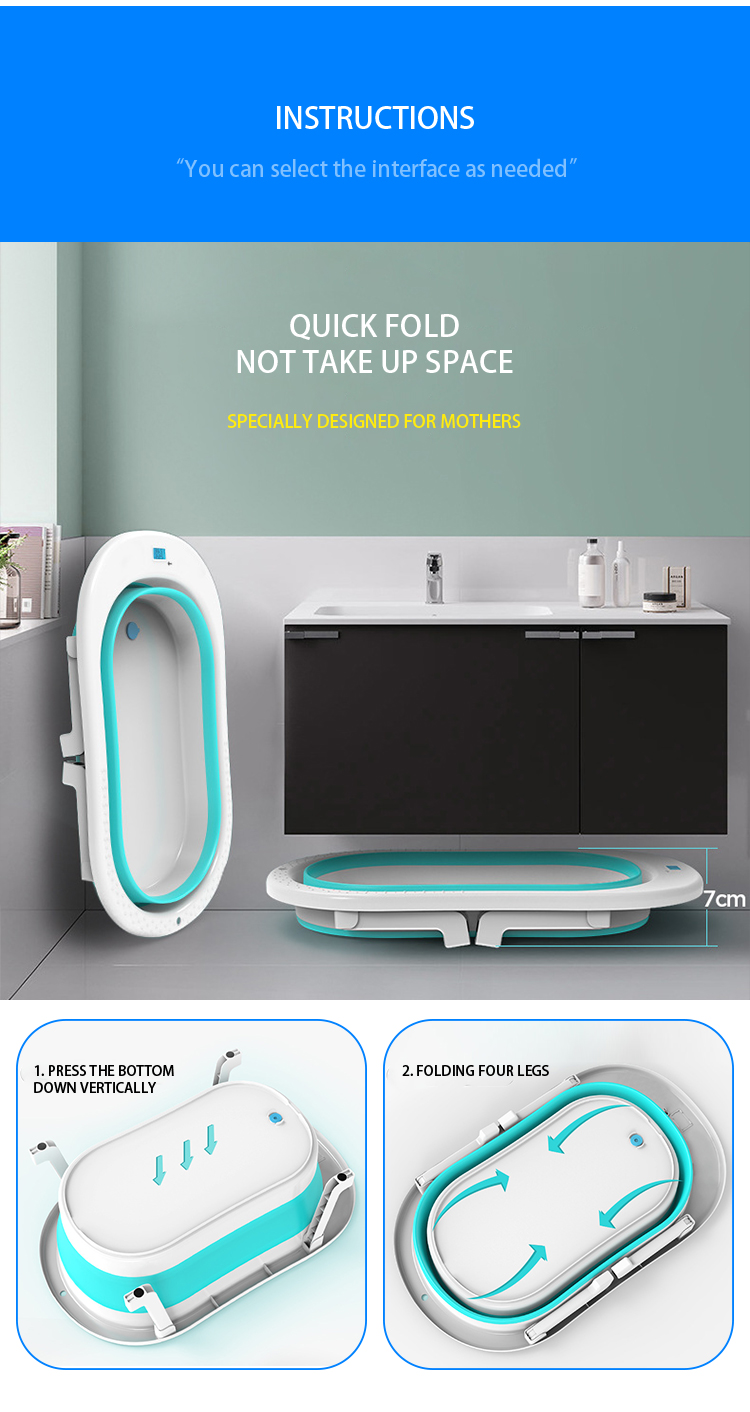 OEM/ODM Foldable Infant Bath Tub With Temperature Sensing Safe And Stable