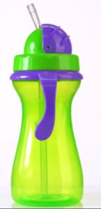 Quality Green Purple 9oz 290ml Baby Weighted Straw Cup With Handle wholesale