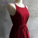 Open back cross split long spaghetti strap solid maxi a line skirt dress beach