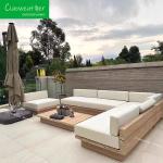 Villa Patio Furniture Outdoor Sofa Garden Sets with Teak Frame and Waterproof