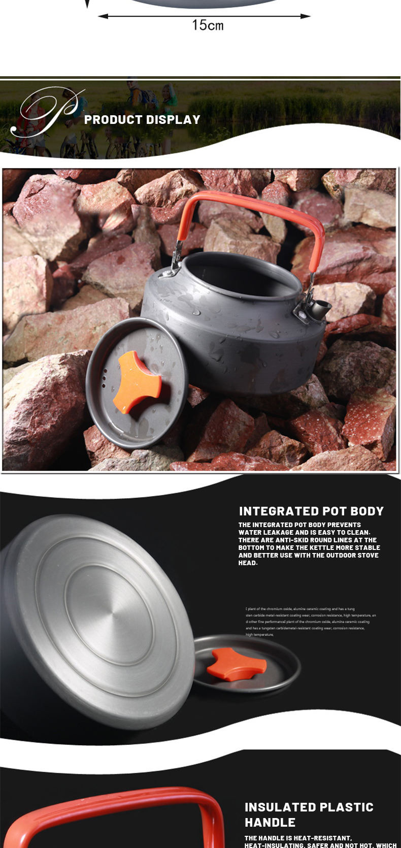 Ultralight Aluminum Outdoor Camping Kettle Camping Tea Kettle