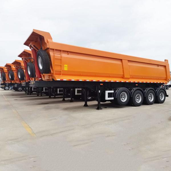 60-Ton 12R20 Tires Heavy Duty Truck 4-Axle Dump Truck Semi-Trailer Customizable