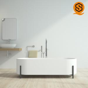 Quality Residencial bathroom furniture artificial stone durable bathtub with four legs wholesale