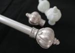 Modern No Drilling White One Inch Curtain Pole Finials