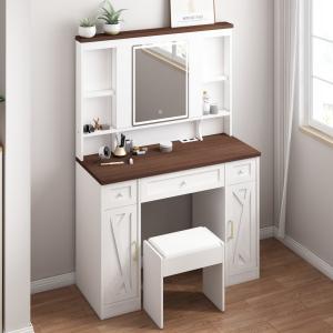 Quality Noble Style White Makeup Organizer Table with Drawers wholesale