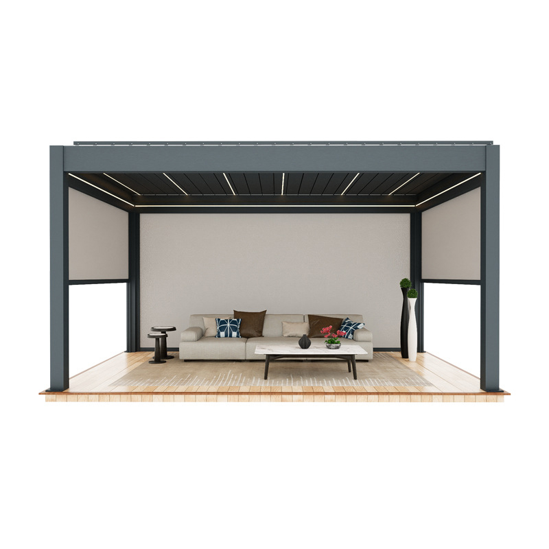Outdoor pavilion Aluminum alloy new hand electric louver courtyard pavilion courtyard leisure pavilion