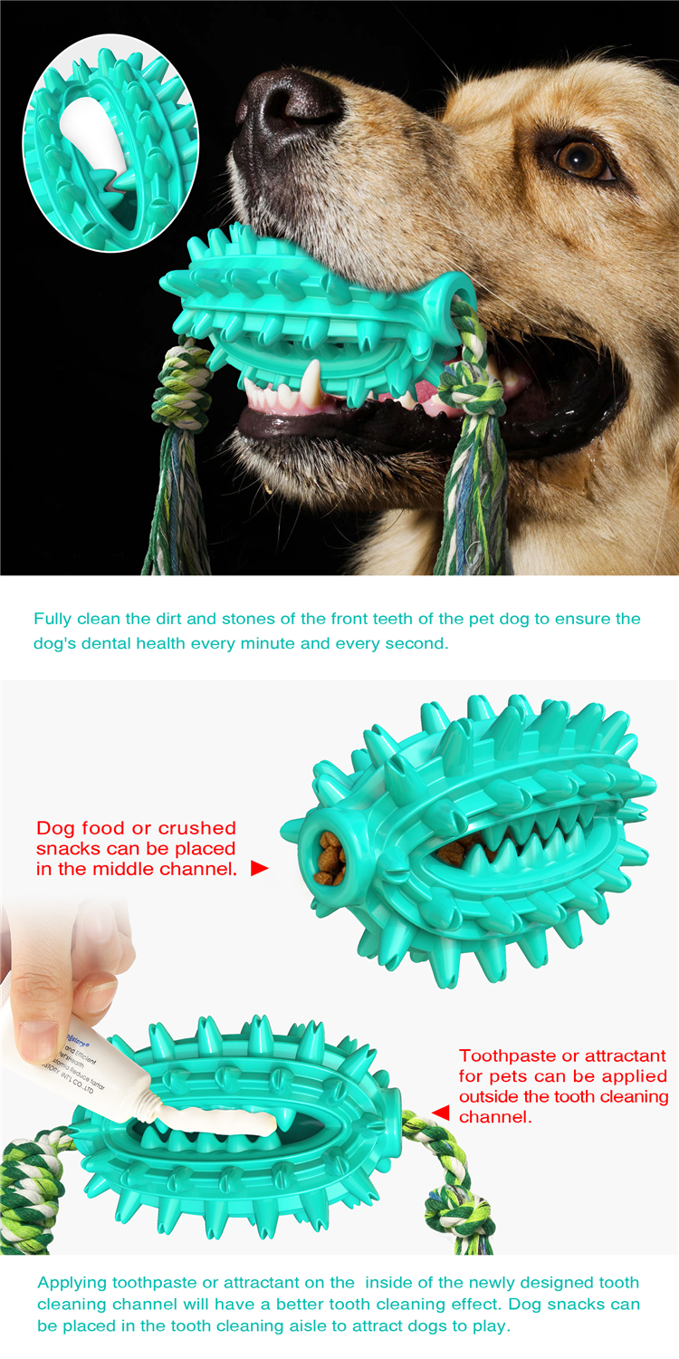 Pet Supply Wholesale Dogs Toothbrush Cleaning Durable Pet Chew Toy With Rope Molar Ball