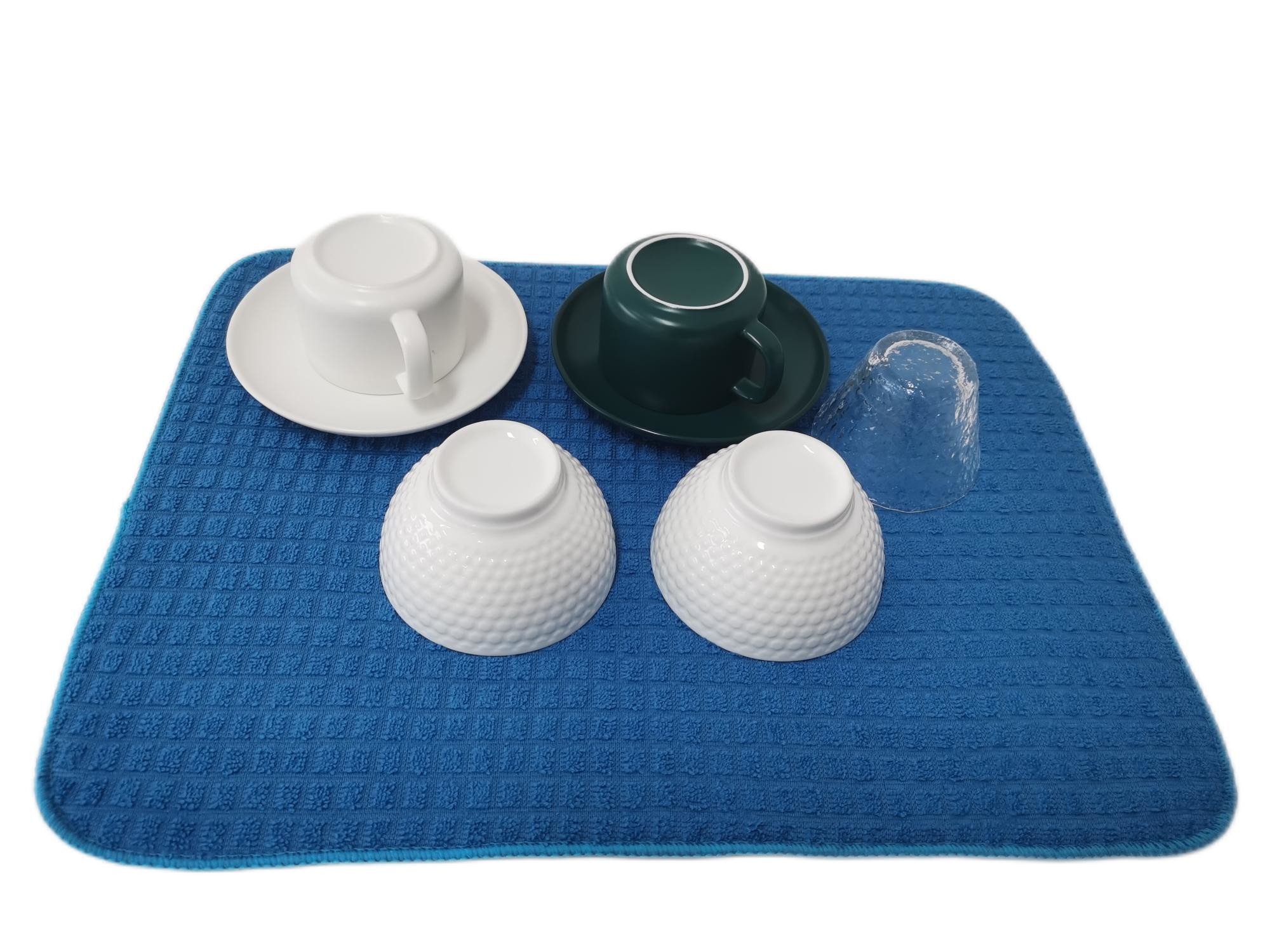 Absorbent Kitchen Microfiber Dish Drying Mat Solid Colors