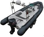 Black Hypalon color Rigid Hull Inflatable RHIB Boat with Outboard Motor for