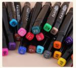 Dual Tip Permanent Fabric Brush Colored Acrylic Art Paint Marker Pens 12 24 30