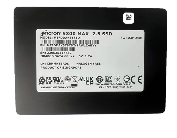 Original 1.92TB 2.5'' SATA 6Gb/s 5V SSD Solid State Drive For Mi-cron 5300 MAX MTFDDAK1T9TDT Server External Server