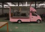 Mobile Food Selling Ice Cream Food Truck 4x2 Pink Color ISO Certification