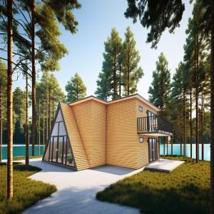 Quality Customized Color Flat Packaging Prefabricated Houses Triangle House for Hotel wholesale