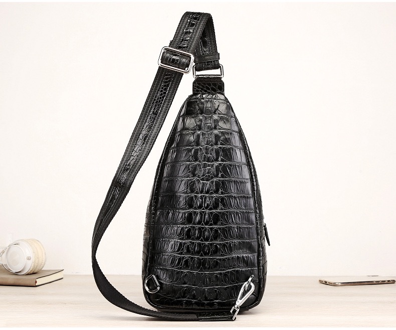 Exotic Crocodile Skin Men's Chest Bag Authentic Genuine Alligator Leather Male Messenger Bag Crossbody Shoulder Bag