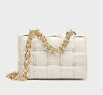 White Thick Gold Chain Bag 23cm 15cm Female Messenger Bag