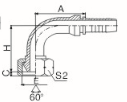 90 Degree BSP Industrial Hose Fittings Female 60 Degree Cone With Cr3 Zinc Plated 22691