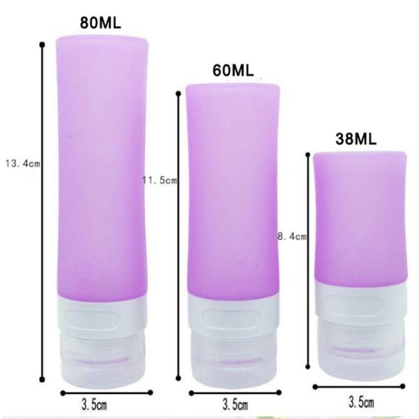 Blue / White / Yellow Small Travel Bottles , Soft Silicone Body Squeezy Travel