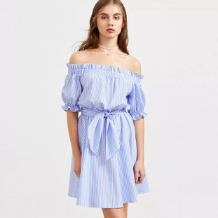 High Quality Comfortable Sexy Ladies Women Off The Shoulder Casual Dresses
