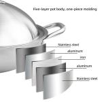 High Quality Cooks Standard Silver Fry Pan Stainless Steel Multi-Ply Clad Wok