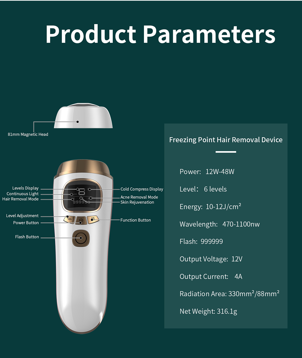 Freezing Point Laser IPL Hair Removal Epilator 990000 Flashes Home Use Portable Ice Cool Painless Hair Remove Device Dep