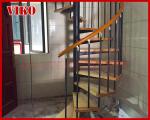 Spiral StaircaseVH18S Carbon Steel Tread Beech 304 Stainless Steel Spiral