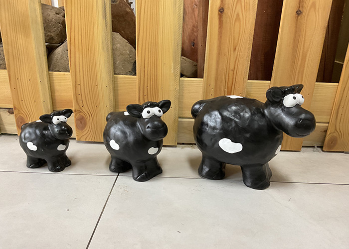 Handmade Ceramic Pottery Sheep Garden Ornaments In Different Sizes