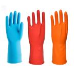 Strong Dip Flocklined Household Cleaning Gloves Puncture Resistant Xl Latex