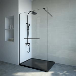 Quality black Stainless Sliding 6mm Tempered Glass Shower Door 1200X2000mm wholesale