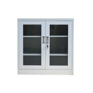 Quality RAL Color Cyber Lock Two Shelves Glass Door Filing Cabinet wholesale
