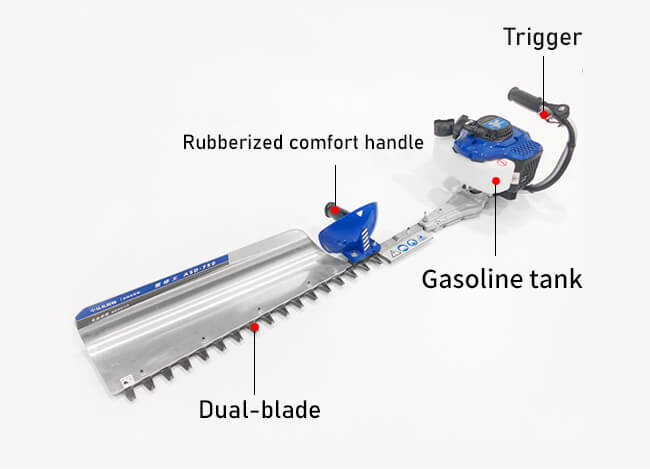 Multi Functional Cordless Hedge Trimmer 22.5cc Gasoline Hedge Trimmer Single Blade