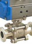 Explosion Proof Stainless Steel Sanitary Valves , Pneumatic Operated Ball Valve