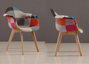 Quality Simple Colorful Patchwork Dining Room Chairs , Upholstery Dining Chairs wholesale