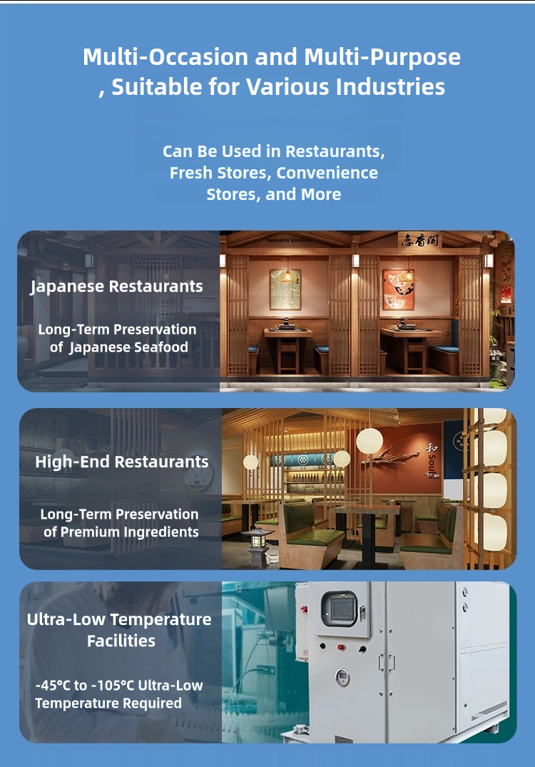 -45--105C Ultra-Low Temperature Freezer for Tuna Preservation in Multi-climate Environment