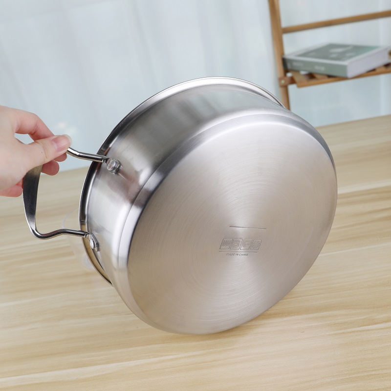 24cm Hot Pot Cookware Soup Stock SS201 Cooking Pot With Glass Lid