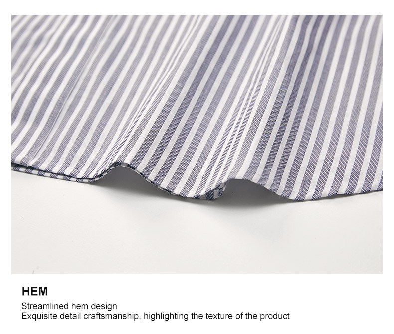 Button Down Collar Blue and White Striped No Ironing French Inch Groom's Formal Shirt