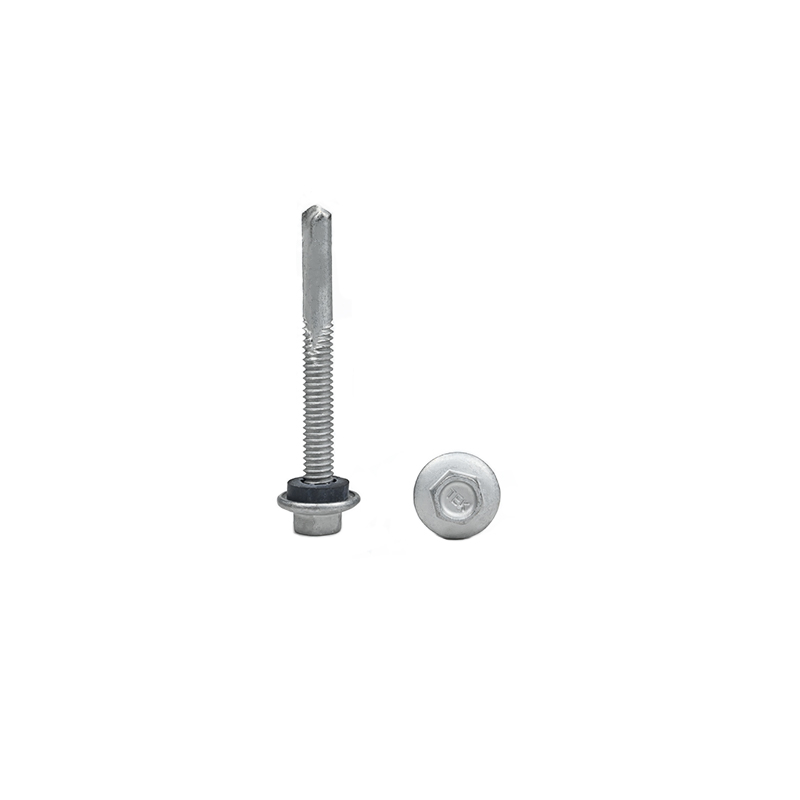 Zinc Alloy Coated Hex Flange Head Self Drilling Screw Tek 7 For Installation 5.5x50