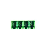 4 Ports Green LC APC Optic Fiber Adapter Earless Square Coupler for FTTH
