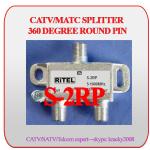 CATV/MATV rf coax 2/3/4-way splitter with 360 degree round PIN