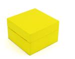 High Glossy Yellow Jewelry Wooden Box With Small Pillow Glossy Painting