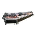 Refrigerated Display Counter With A Lift-Up Front Curved Glass Door For Serving