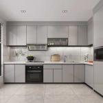 1.6m 304SS Sink Tap Brown Island Kitchen Cabinets Marble Countertops