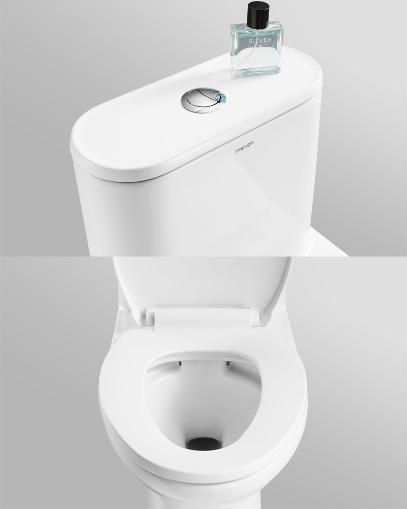 Ceramic One Piece Compact Elongated Toilet 0.8/1.2 Gpf Double Flush