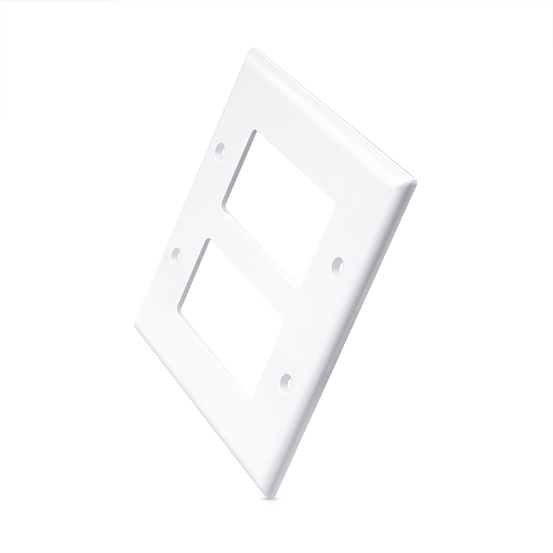 Customized 2 Gang American Standard Plastic Cover Wall Plate for Single Dual Port Outlet